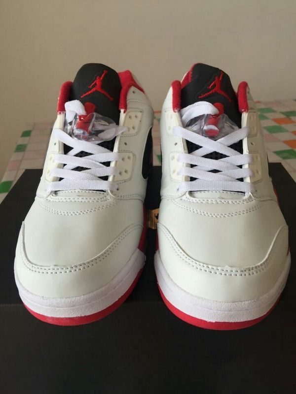 New Jordan 5 Low White Red Black Shoes On Sale